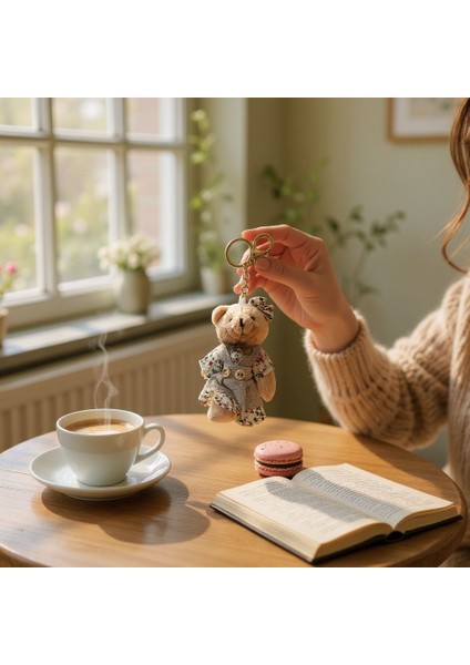 Dişi Ayıcık Charm Anahtarlık Çanta Süsü 12 cm Peluş Oyuncak