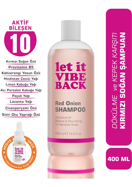 Kırmızı Soğan Özlü Saç Dökülme ve Kepek Karşıtı Şampuan - 400 ml | Saç Uzamasını Destekler