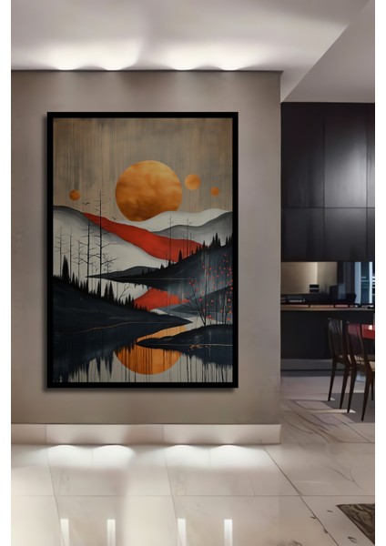 Portre Yağlı Boya Görünümlü Soyut Doğa Sanatı Ahşap Tablo Dikdörtgen Tablo fiyatları