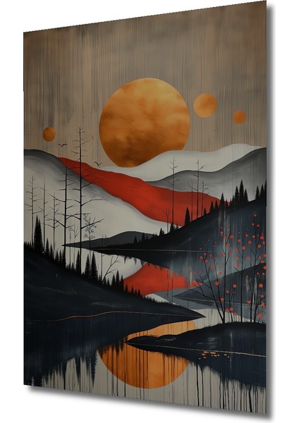 Portre Yağlı Boya Görünümlü Soyut Doğa Sanatı Ahşap Tablo Dikdörtgen Tablo modelleri