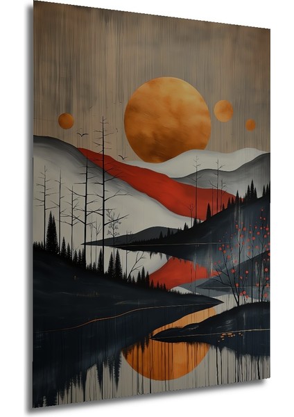 Portre Yağlı Boya Görünümlü Soyut Doğa Sanatı Ahşap Tablo Dikdörtgen Tablo fırsatları