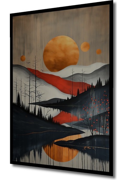 Portre Yağlı Boya Görünümlü Soyut Doğa Sanatı Ahşap Tablo Dikdörtgen Tablo indirimleri