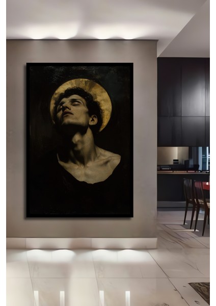 Kara Kalem Görünümlü Aziz Ahşap Dekoratif Tablo Dikdörtgen Tablo fiyatları