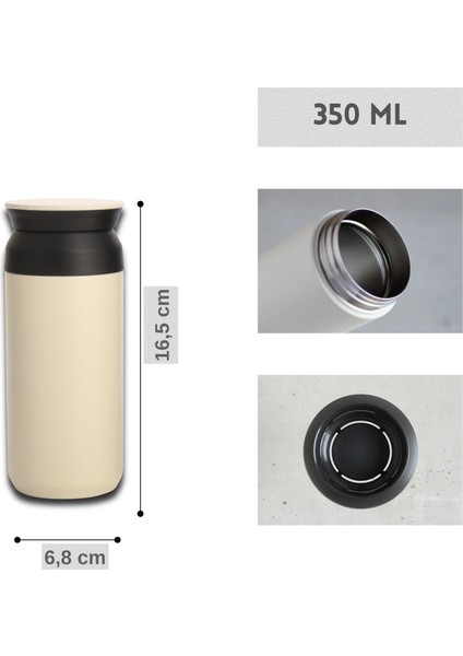 Paslanmaz Çelik Bardak Mug Termos 350 ml Çift Katmanlı, Sızdırmaz Kapaklı fiyatları
