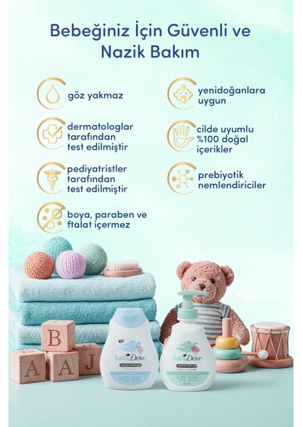 Tanışma Seti, Doğal Prebiyotikli Göz Yakmayan Sülfatsız Nemlendirici Bebek Saç Şampuanı 200 ml & Saç ve Vücut Şampaunı 200 ml fiyatları