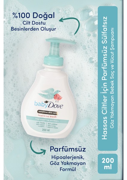 Tanışma Seti, Doğal Prebiyotikli Göz Yakmayan Sülfatsız Nemlendirici Bebek Saç Şampuanı 200 ml & Saç ve Vücut Şampaunı 200 ml indirimleri