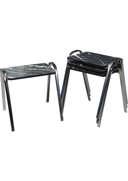 Zigon Sehpa – Metal Ayaklı, Modern 4'lü Set, Estetik Sunta Yüzey ile Fonksiyonellik ve Şıklık Bir Arada.