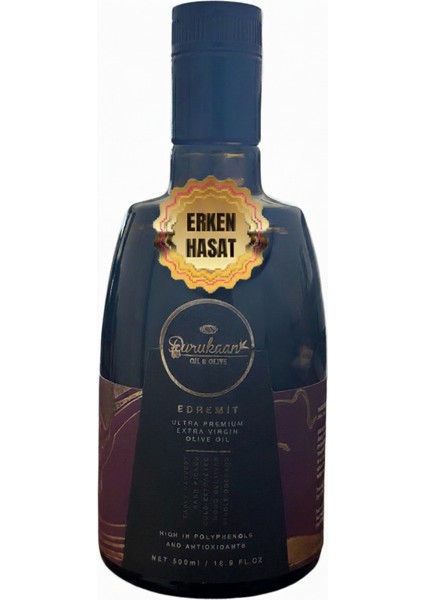 Erken Hasat Edremit Soğuk Sıkım Zeytinyağı 500ML
