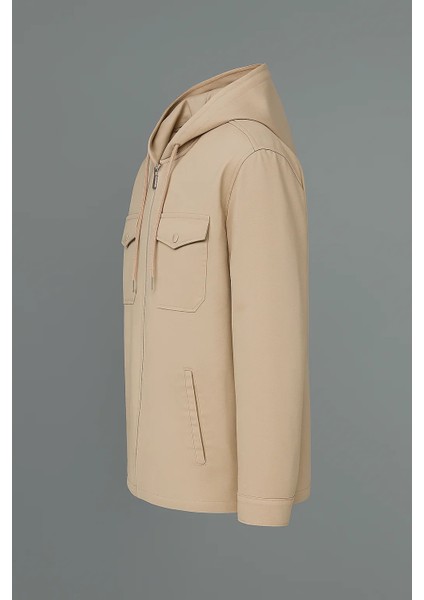 Erkek Oversize Premium Krem Kapşonlu Mont indirimleri