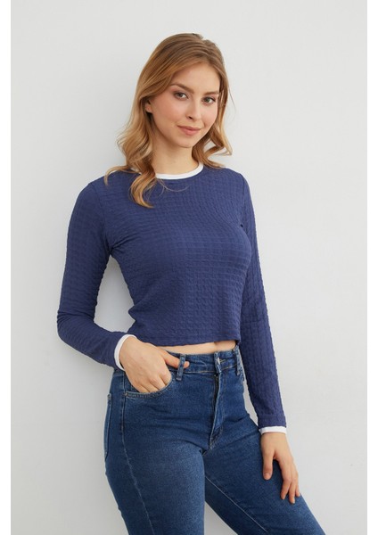 Bürümcük Kumaş Biyeli Bluz