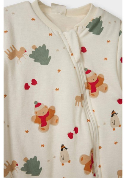 Erkek Bebek 1,6 Tog Elyaf Yılbaşı Temalı Penye Tulum F3527A525WN fiyatları