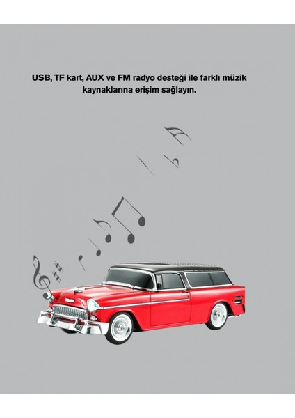 Retro Araba Şekilli Kablosuz Bluetooth Hoparlör modelleri