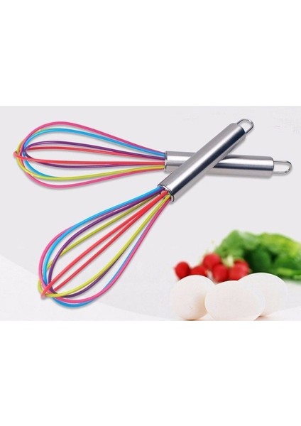 Renkli Silikon Çırpıcı + Metal Saplı Patates Ezici Dayanıklı Mutfak Gereçleri 2li Set Y4M2PX fırsatları