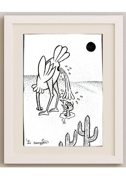 Li Guangjun 29X21CM Orijinal Karikatür Tablo fırsatları