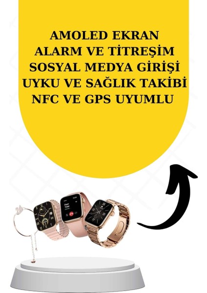 Bileklikli Amoled Ekran Akıllı Saat ve Dijital Göstergeli Kablosuz Bluetooth Kula - F827K695-U67 fiyatları