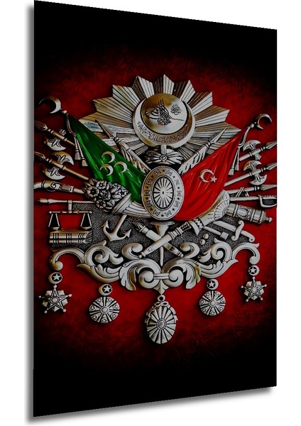 Osmanlı Tuğrası Yağlı Boya Görünümlü Ahşap Dekoratif Tablo Dikdörtgen Tablo fırsatları