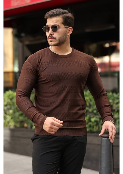 Erkek Bisiklet Yaka Uzun Kollu Triko