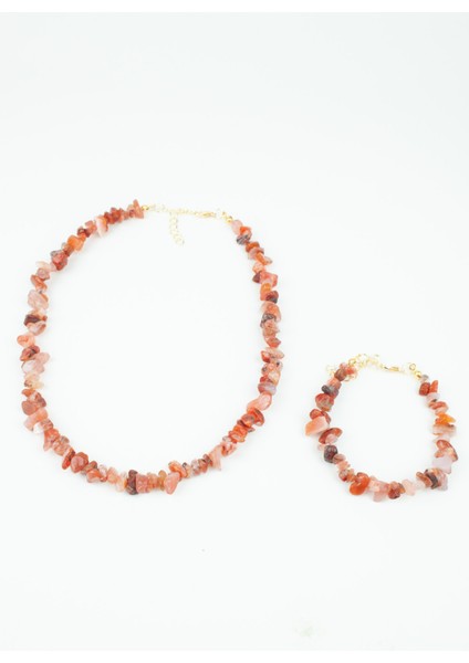 Akik Doğaltaş Kolye Bileklik Set modelleri