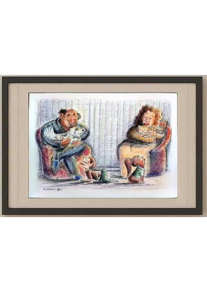 Ali Mardomi 29X21CM Orijinal Karikatür Tablo