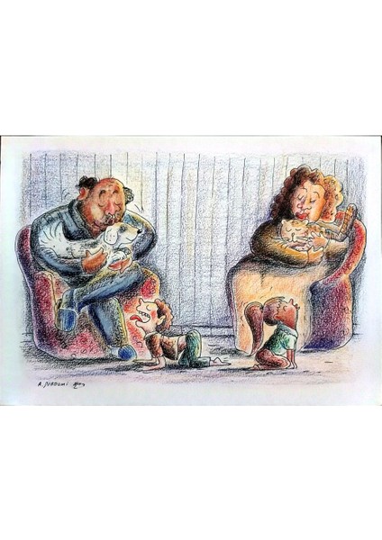 Ali Mardomi 29X21CM Orijinal Karikatür Tablo modelleri