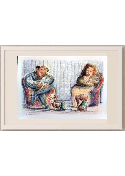 Ali Mardomi 29X21CM Orijinal Karikatür Tablo fırsatları