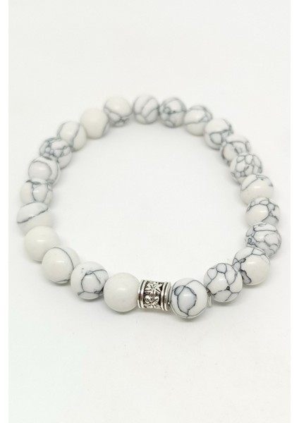 Beyaz Örümcek Doğal Taşlı Bileklik