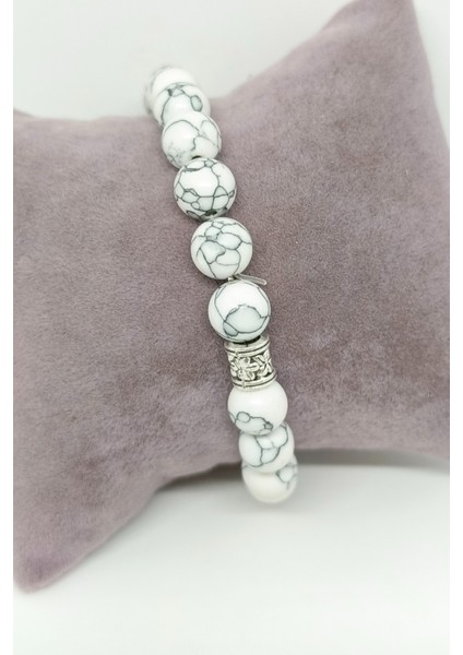 Beyaz Örümcek Doğal Taşlı Bileklik modelleri