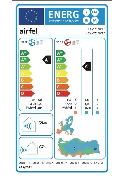 Inverter Klima LTXM71N; 24.000 Btu/h; R32 Gazli A++