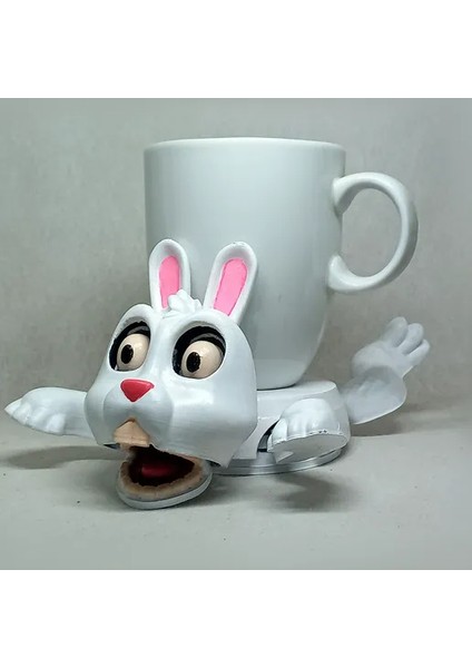 Tavşan Bardak Tutucu – Sevimli 3D Dekoratif Bardak Standı