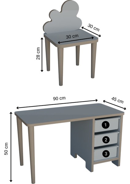 3 Sepetli Çocuk Masa Sandalye Takımı,yaz Sil Aktivite Masası,bulut Tasarımlı Sandalye,Ergonomik Masa indirimleri