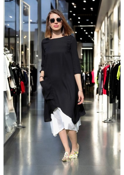 Şık Tasarım Yazlık Keten Elbise