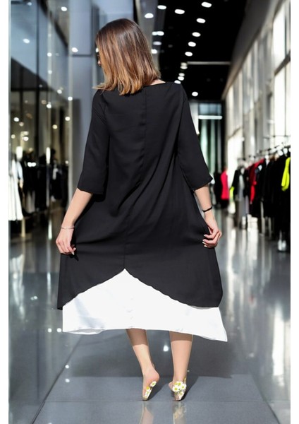 Şık Tasarım Yazlık Keten Elbise