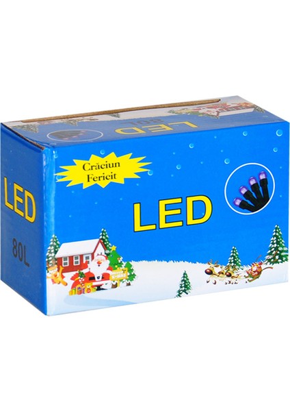 Yılbaşı Pilli LED Işık 80 Ampul LED / 8mt