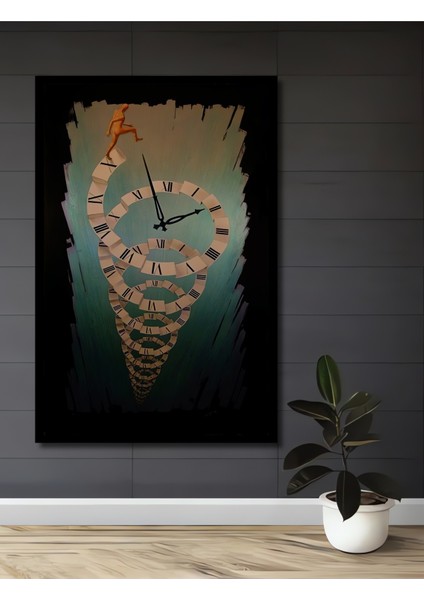 Zamanın Sonsuz Döngüsü Yağlı Boya Görünümlü Ahşap Dekoratif Tablo Dikdörtgen Tablo fiyatları