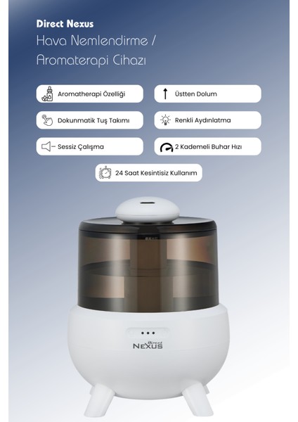 Ultrasonik Buhar Makinesi Humudifier / Aromaterapi Cihazı Diffüzör 2 Litre Dokunmatik Ekran fiyatları