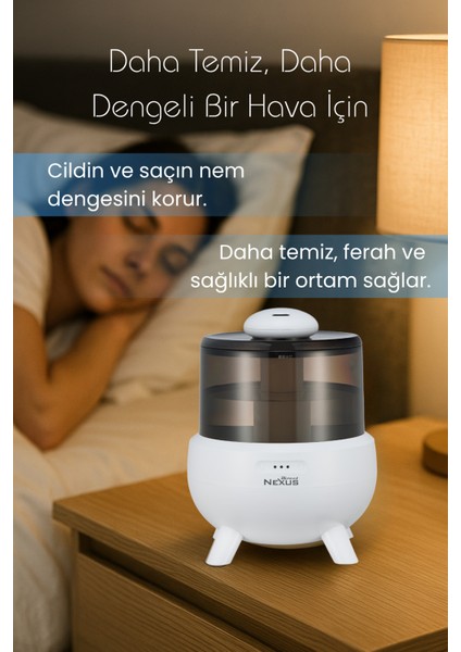 Ultrasonik Buhar Makinesi Humudifier / Aromaterapi Cihazı Diffüzör 2 Litre Dokunmatik Ekran