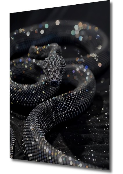 Göz Kamaştırıcı Elmas Yılan Yağlı Boya Görünümlü Ahşap Dekoratif Tablo Dikdörtgen Tablo modelleri