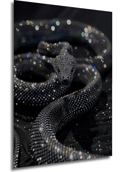 Göz Kamaştırıcı Elmas Yılan Yağlı Boya Görünümlü Ahşap Dekoratif Tablo Dikdörtgen Tablo fırsatları