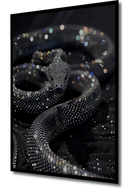 Göz Kamaştırıcı Elmas Yılan Yağlı Boya Görünümlü Ahşap Dekoratif Tablo Dikdörtgen Tablo indirimleri