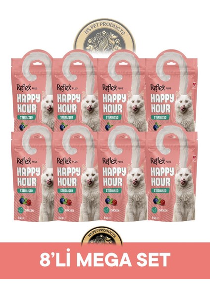 Plus Happy Hour 8'li Kedi Maması Mega Set 8 / 8X60GR