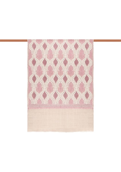 Taş Gül Kurusu Taşlı Işlemeli Yün Ipek Şal modelleri