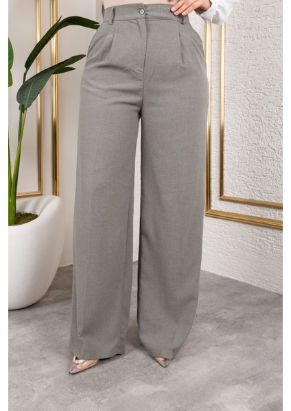 Pile Detay Poliviskon Palazzo Pantolon-Antrasit fiyatları