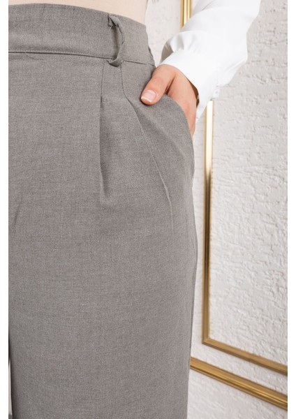 Pile Detay Poliviskon Palazzo Pantolon-Antrasit fırsatları