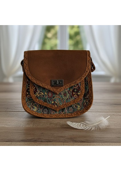 Iran Işi El Yapımı Etnik Desenli Taba Bohem Askılı Küçük Boy Omuz Çantası