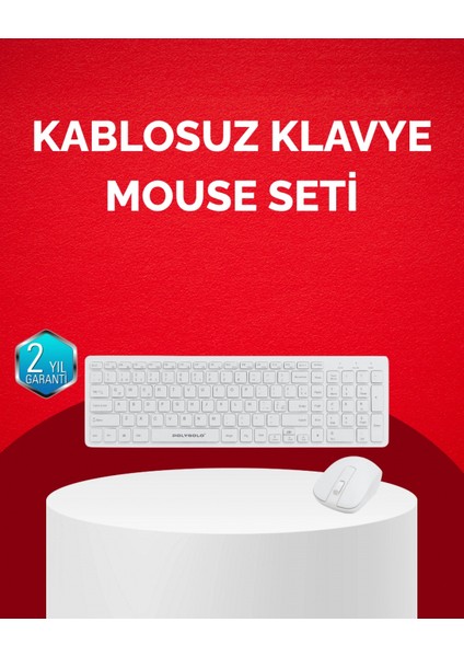Tam Boy Kablosuz Klavye Mouse Seti - Gelişmiş Bağlantı ve Sessiz Performans