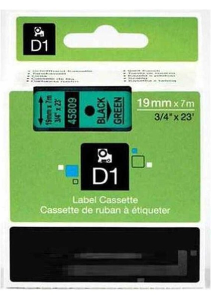 45809 Muadil Yeşil-Siyah D1 Yedek Şerit 19MM x 7m