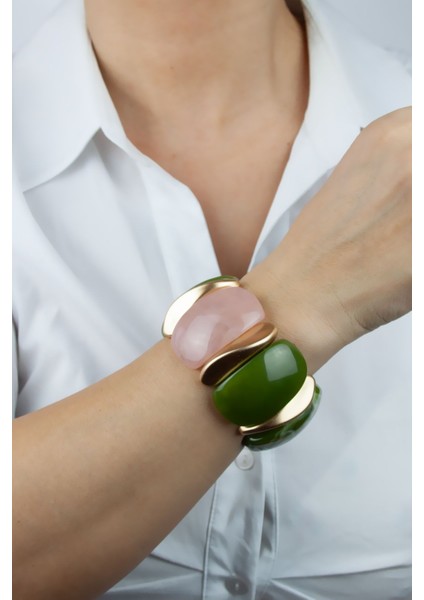 Gold Detaylı Kalın Akrilik Bileklik fiyatları