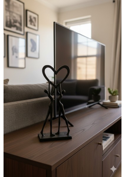 Minimalist Aşk Figürü Heykel – 3D Baskı Siyah Pla Dekoratif Biblo (47X18X101 Mm) modelleri