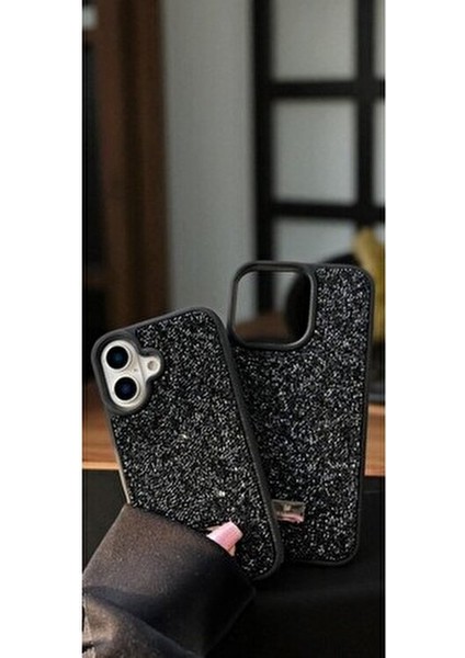 Apple iPhone 17 Uyumlu – Siyah Taşlı Işıltılı Yumuşak Silikon Kılıf, Darbeye Karşı Dayanıklı Kapak fiyatları