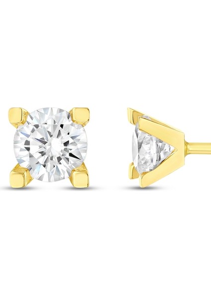 Altın Tektaş Küpe - 14K fiyatları